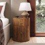 Mango Wood Round 2 Drawer Bedside Table - Full Assembled - Chakra