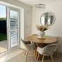 Set of 2 Beige Upholstered Dining Chairs with Oak Legs - Colbie