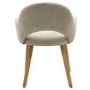 Set of 2 Beige Upholstered Dining Chairs with Oak Legs - Colbie