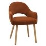 Set of 2 Burnt Orange Upholstered Dining Chairs with Oak Legs - Colbie