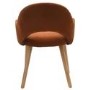 Set of 2 Burnt Orange Upholstered Dining Chairs with Oak Legs - Colbie