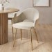 Set of 2 Beige Upholstered Dining Chairs with Gold Legs - Colbie