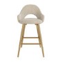 Set of 2 Gold and Beige Upholstered Kitchen Stools with Back - Colbie