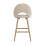 Set of 2 Gold and Beige Upholstered Kitchen Stools with Back - Colbie