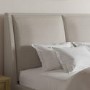 Beige Upholstered King Size Ottoman Bed with Pillow Headboard - Clifton