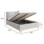 Beige Upholstered King Size Ottoman Bed with Pillow Headboard - Clifton