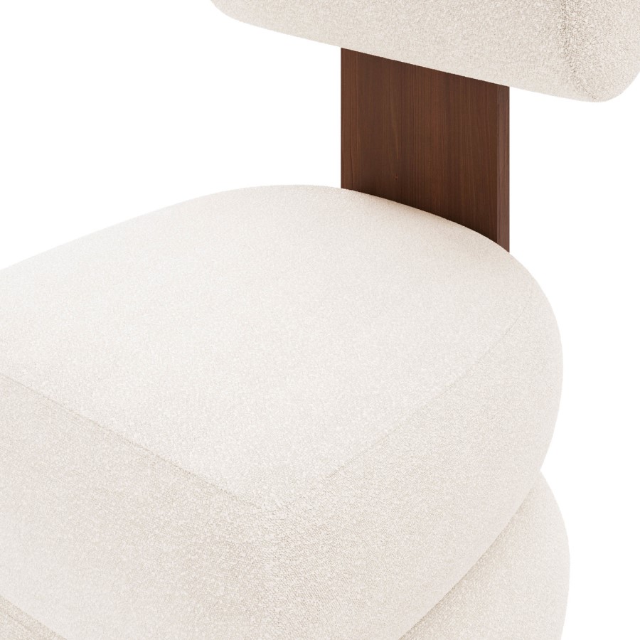 Cream Boucle Roll Back Dressing Table Chair - Cleo