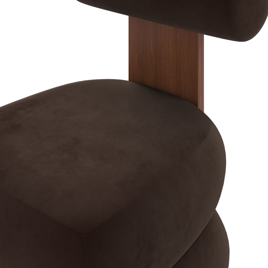 Brown Roll Back Dressing Table Chair - Cleo