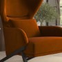 Burnt Orange Velvet Wingback Accent Chair - Clarence