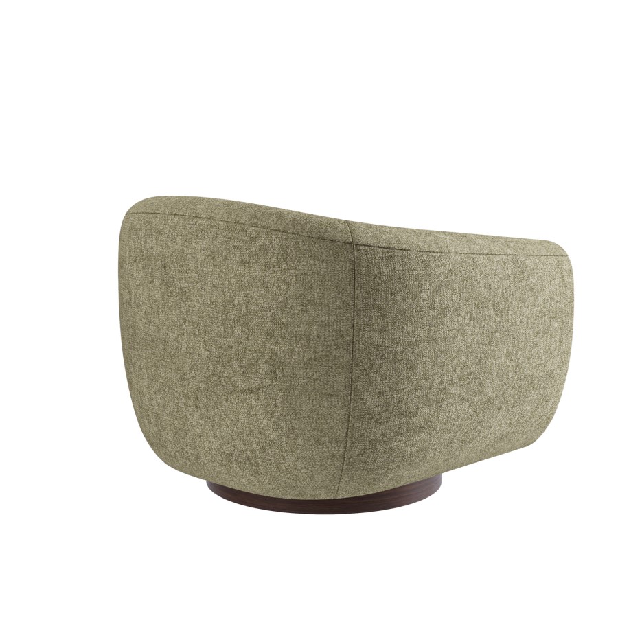 Sage Green Chenille Round Swivel Tub Chair - Celine
