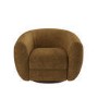 Caramel Brown Chenille Round Swivel Tub Chair - Celine