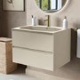 700mm Beige Wall Hung Vanity Unit with Basin - Como