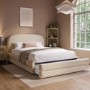 Cream Upholstered Double Bed Frame with Storage Drawer – Connie