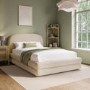 Cream Upholstered Small Double Bed Frame with Storage Drawer – Connie