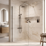 1000mm Brushed Nickel Shower Screen for Wet Room & Walk In Shower – Corvus