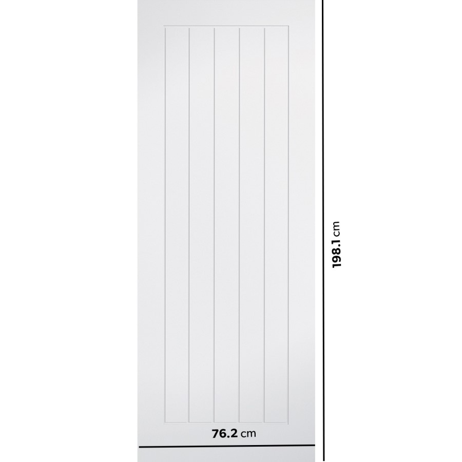 Internal White Primed Cottage FD30 Fire Door - 1981 x 762 x 44mm - Mexicano - Dalby