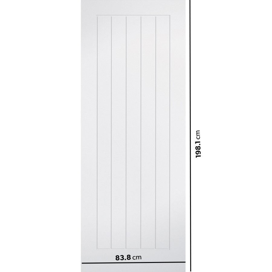 Internal White Primed Cottage FD30 Fire Door - 1981 x 838 x 44mm - Mexicano - Dalby