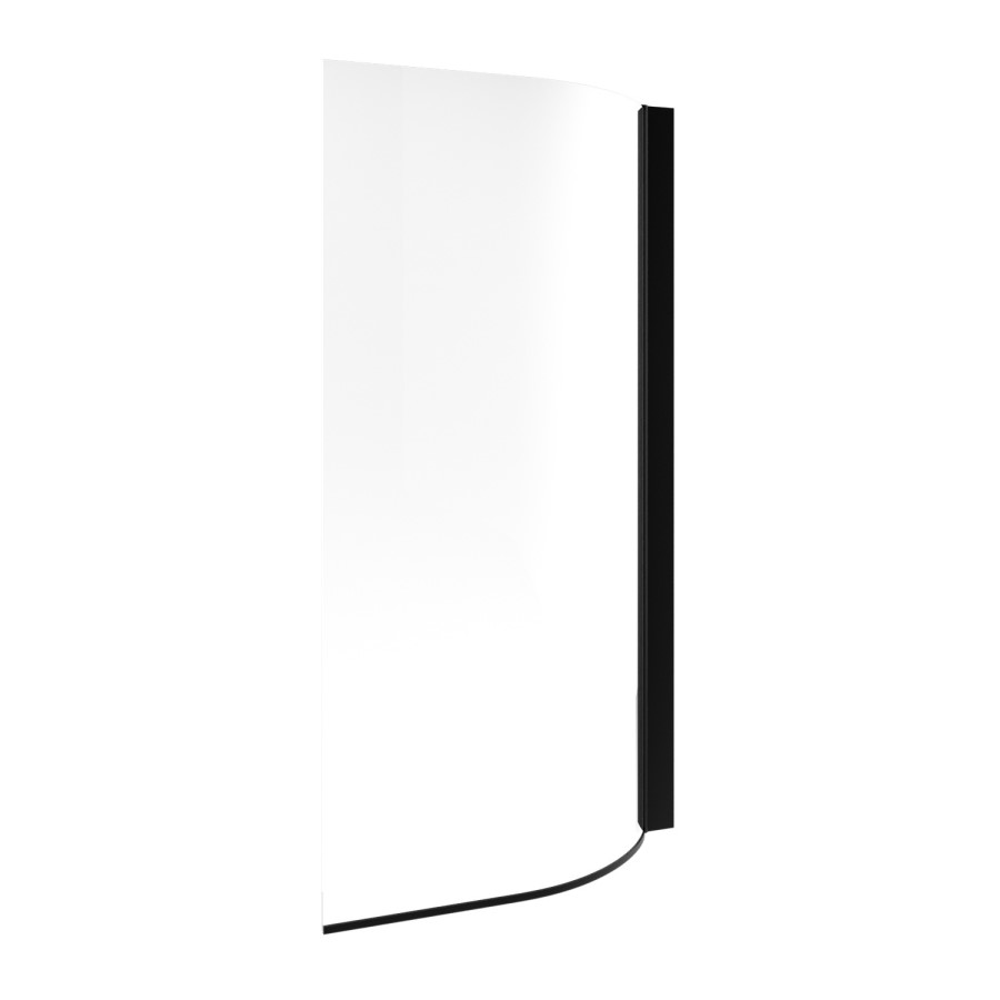 Matt Black Hinged Shower Bath Screen 1450 x 730mm - For Cove & Lisbon Shower Baths