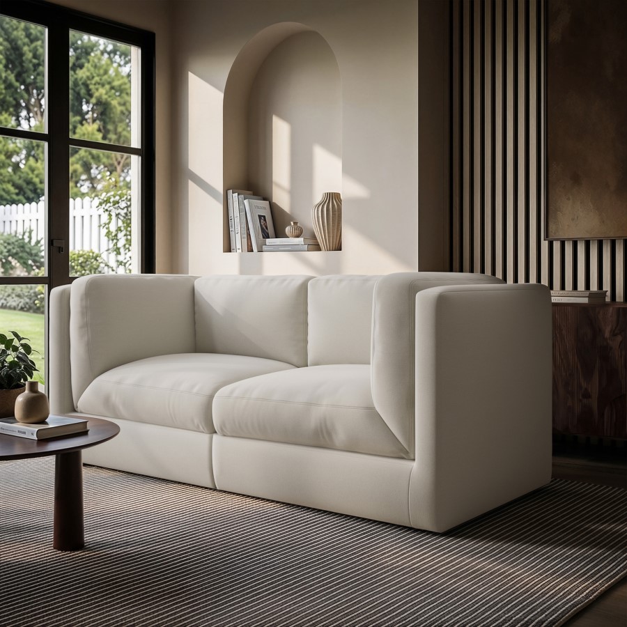 Cream Chenille 3 Seater Modular Sofa - Cameron