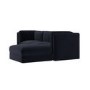 Navy Blue Chenille 4 Seater Modular Chaise L-Shape Corner Sofa - Cameron