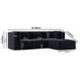 Navy Blue Chenille 4 Seater Modular Chaise L-Shape Corner Sofa - Cameron