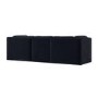 Navy Blue Chenille 4 Seater Modular Chaise L-Shape Corner Sofa - Cameron