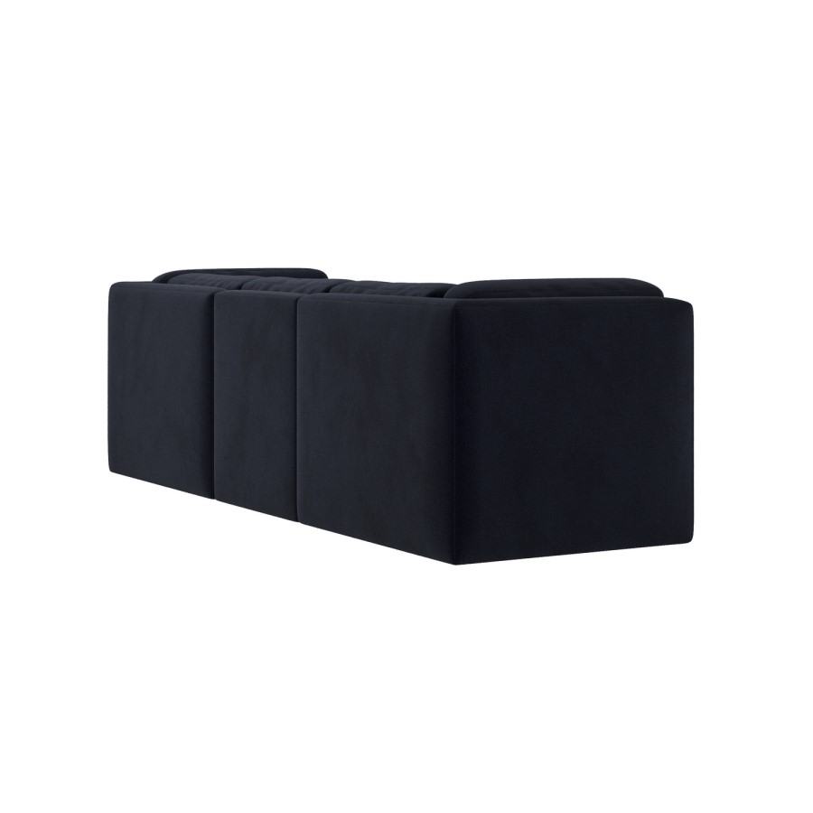 Navy Blue Chenille 4 Seater Modular Sofa - Cameron