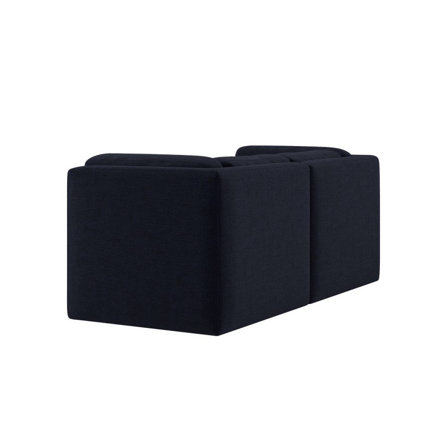 Navy Blue Chenille 3 Seater Modular Sofa - Cameron