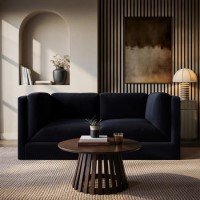Navy Blue Chenille 3 Seater Modular Sofa - Cameron