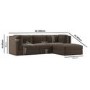 Brown Chenille 4 Seater Modular Chaise L-Shape Corner Sofa - Cameron
