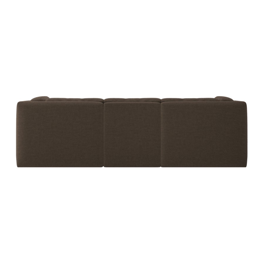 Brown Chenille 4 Seater Modular Chaise L-Shape Corner Sofa - Cameron
