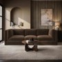 Brown Chenille 4 Seater Modular Sofa - Cameron