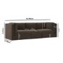Brown Chenille 4 Seater Modular Sofa - Cameron