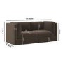 Brown Chenille 3 Seater Modular Sofa - Cameron