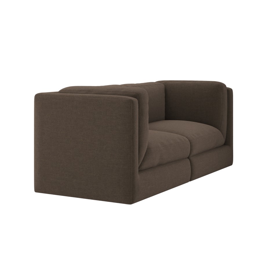Brown Chenille 3 Seater Modular Sofa - Cameron