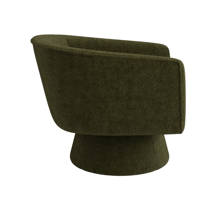 Green Boucle Swivel Armchair - Cairo