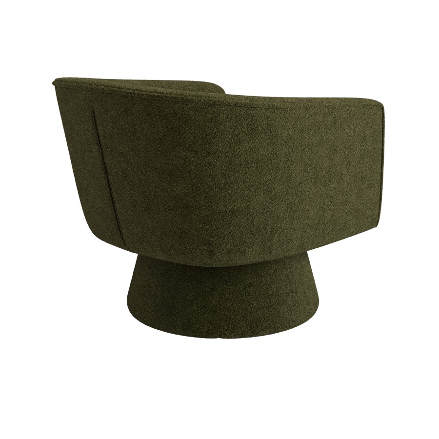 Green Boucle Swivel Armchair - Cairo