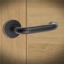 Internal Matt Black Lever Fire Door Handle with Latch and Hinges Pack - 75mm Latch - Curone - XL Joinery