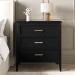 Black 3 Drawer Chest of Drawers - Delilah