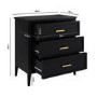 Black 3 Drawer Chest of Drawers - Delilah