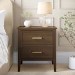 Walnut 2 Drawer Bedside Table - Delilah