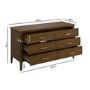 Wide Walnut 6 Drawer Chest of Drawers - Delilah