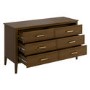 Wide Walnut 6 Drawer Chest of Drawers - Delilah
