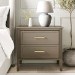 Wide Dark Wood 2 Drawer Bedside Table - Delilah