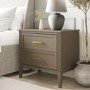 ONLY OPENED - Dark Wood Wide 2 Drawer Bedside Table - Delilah