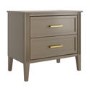 ONLY OPENED - Dark Wood Wide 2 Drawer Bedside Table - Delilah