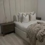 Wide Dark Wood 2 Drawer Bedside Table - Delilah