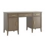 GRADE A1 - Dark Wood Office Desk with Drawers - Delilah