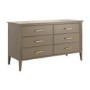 Wide Dark Wood 6 Drawer Chest of Drawers - Delilah