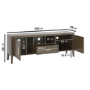 Large Dark Wooden TV Stand with Storage - TV's up to 65" - Delilah